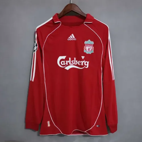 Liverpool 2007-08 home long sleeves soccer jerseys