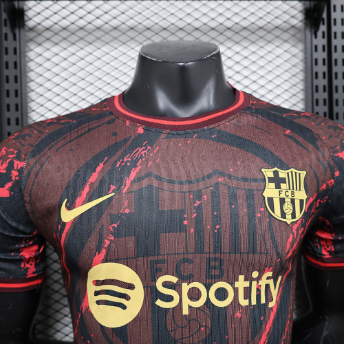 2024-25 Barcelona Red Special player version jersey(The player version is more slim fit, it is recommended to buy one size larger)
