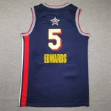 25th Season All-Star Dark Blue Timberwolves No. 5 Anthony Edwards