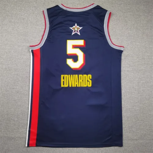 25th Season All-Star Dark Blue Timberwolves No. 5 Anthony Edwards