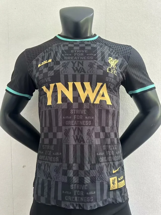 2023-24 Liverpool x Lebron YNWA Black Player version Jersey(The player version is more slim fit, it is recommended to buy one size larger)