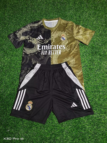 2025-26 Real Madrid Gold and Black training suit