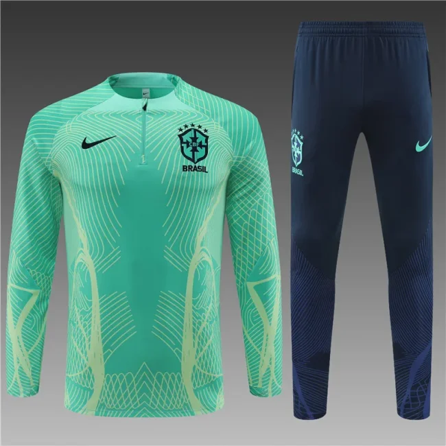 2022-23 Brazil Half Zip Light Green Kit [Player Edition]