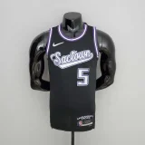 2022 Season Fox#5 Kings City Edition Black NBA Jersey