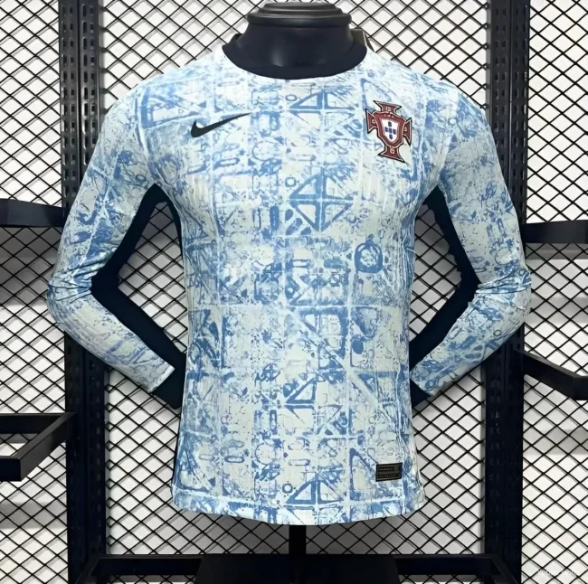 Player Version 2024 Portugal Away Long Sleeve Jersey (The player version is more slim fit, it is recommended to buy one size larger)