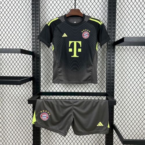 2025-26 Bayern Munich Black Goalkeeper Kids Kit
