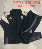 A806# 2024-25 Long Zipper Real Madrid Gray Suit
