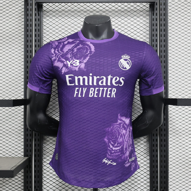 2023-24 Real Madrid purple Y3 player edtion jersey(The player version is more slim fit, it is recommended to buy one size larger)