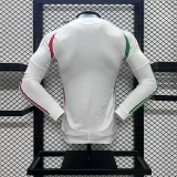 Italy 2024 away white long sleeve player version (The player version is more slim fit, it is recommended to buy one size larger)