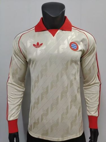 2024-25 Bayern Munic  white  model long sleeve Player version jersey (The player version is more slim fit, it is recommended to buy one size larger)