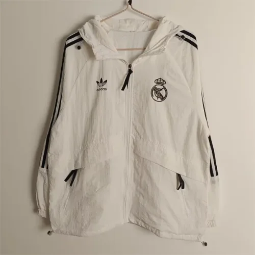 2025-26 Real Madrid white windbreaker
