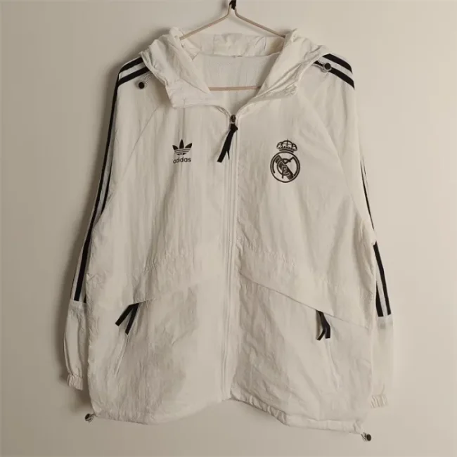 2025-26 Real Madrid white windbreaker