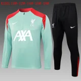 2024-25 Liverpool half-zip pea green suit (kids)
