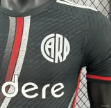 Player Version 2024-25 River Plate Away Black(The player version is more slim fit, it is recommended to buy one size larger)