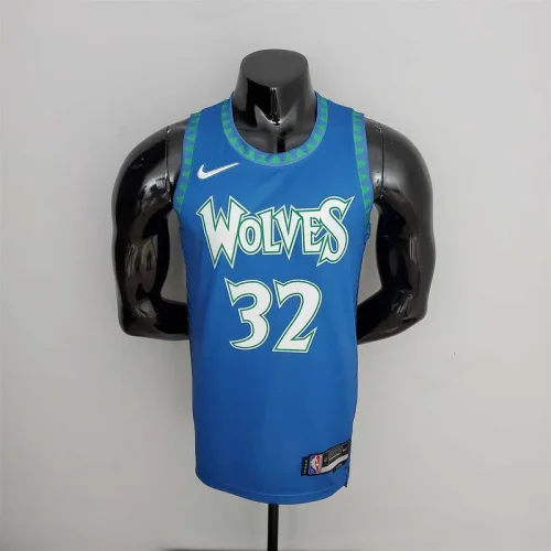 75th Anniversary 2202 Season TOWNS#32 Minnesota Timberwolves City Edition Blue NBA Jersey