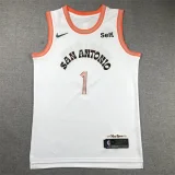 Spurs No. 1 Wenbanyama Black 24th Season City Edition Jersey