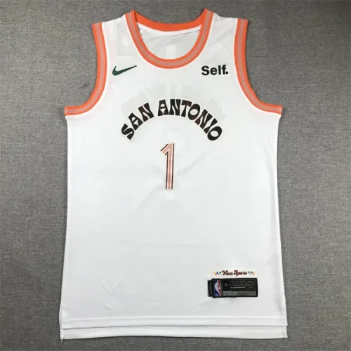 Spurs No. 1 Wenbanyama Black 24th Season City Edition Jersey