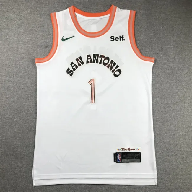 Spurs No. 1 Wenbanyama Black 24th Season City Edition Jersey