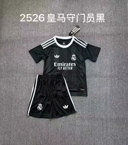 2025-26 Real Madrid  Black goalkeeper kid kit