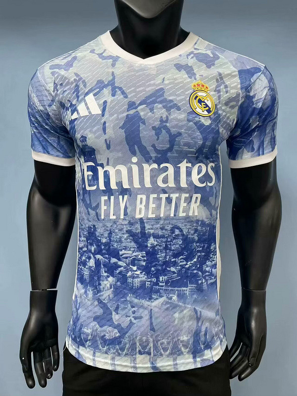 2024-25 Real Madrid light blue special player version jersey(The player version is more slim fit, it is recommended to buy one size larger)