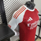 2025-26 Arsenal  home long sleeve player version jersey  (The player version is more slim fit, it is recommended to buy one size larger)