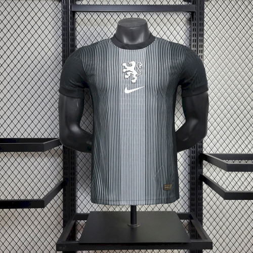 2025-26 Netherlands black player version jersey (The player version is more slim fit, it is recommended to buy one size larger)