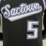 2022 Season Fox#5 Kings City Edition Black NBA Jersey