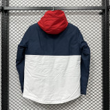 2024-25 Paris Saint Germain   white and blue cotton jacket
