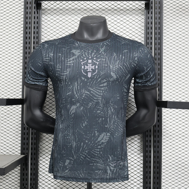2024-25 Brazil black and gray Special Player version jersey (The player version is more slim fit, it is recommended to buy one size larger)