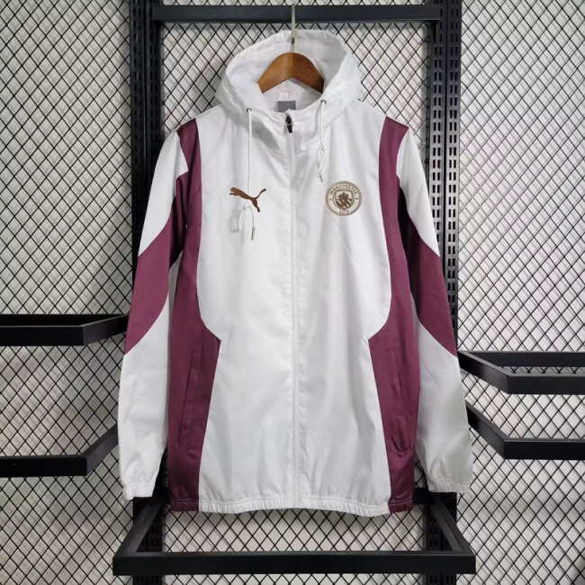 2024-25 Manchester City white and red windbreaker
