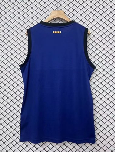 2024-25 Barcelona  Blue and Red Basketball Jersey