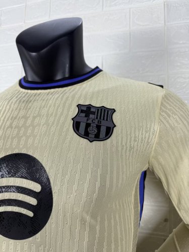 2025-26 Barcelona  Away Long sleeve Player version jersey    (The player version is more slim fit, it is recommended to buy one size larger)