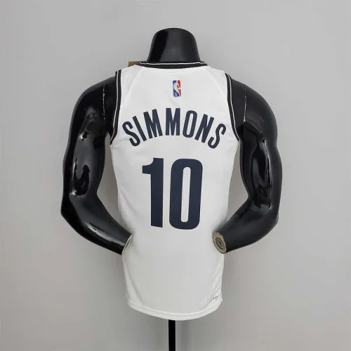 75th Anniversary Simmons #10 Nets White NBA Jersey