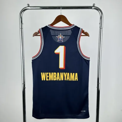 Season 2025 All-Star Dark Blue No. 1 WEMBANYAMA NBA Jersey