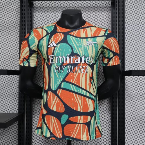 2024-25 Arsenal  Pre-match soccer jersey(The player version is more slim fit, it is recommended to buy one size larger)