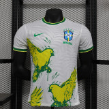 2024-25 Brazil white dove of peace player version jersey   (The player version is more slim fit, it is recommended to buy one size larger)