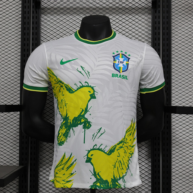 2024-25 Brazil white dove of peace player version jersey (The player version is more slim fit, it is recommended to buy one size larger)