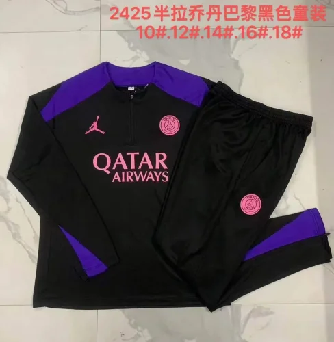 E883# 2024-25 half pull Jordan Paris Saint-Germain black （kids）