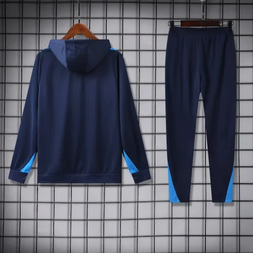 chelsea 2024-25 navy blue hooded training suit