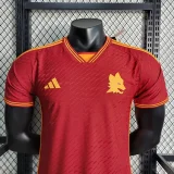 2023-24 Roma Home player version soccer jerseys   (The player version is more slim fit, it is recommended to buy one size larger)