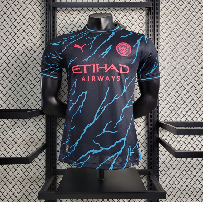 2023-24 Player Manchester City third away(The player version is more slim fit, it is recommended to buy one size larger)