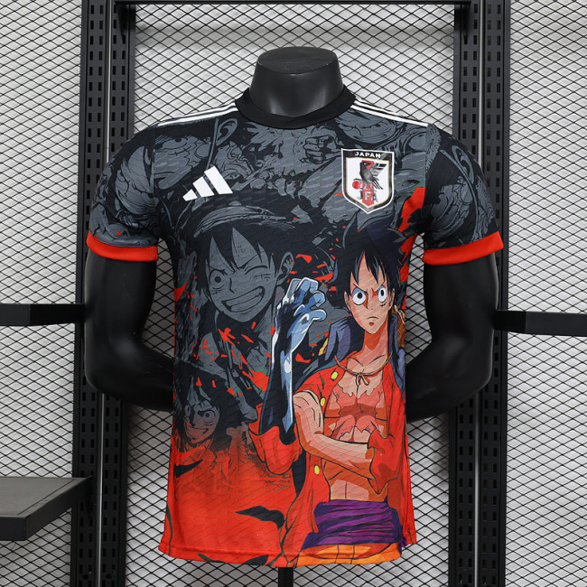 2024-25 Japan Luffy black and red player version jersey (The player version is more slim fit, it is recommended to buy one size larger)