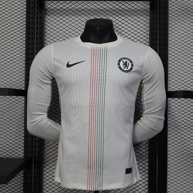 2025-26 Chelsea away long sleeve player version jersey (The player version is more slim fit, it is recommended to buy one size larger)