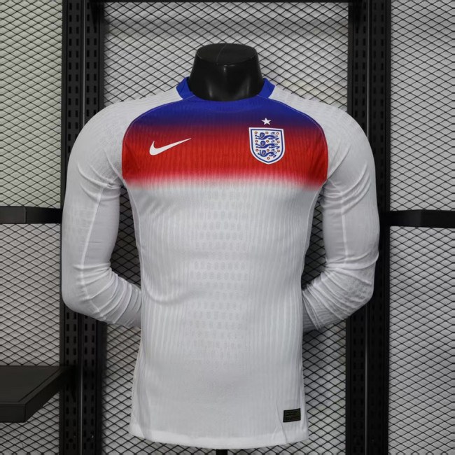 2025 England home long sleeve player version jersey (The player version is more slim fit, it is recommended to buy one size larger)