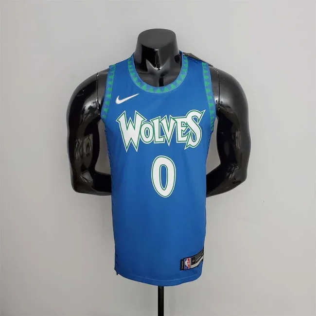 75th Anniversary 2202 Season RUSSELL#0 Minnesota Timberwolves City Edition Blue NBA Jersey
