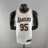 75th Anniversary TOSCANO #95 Los Angeles Lakers White NBA Jersey