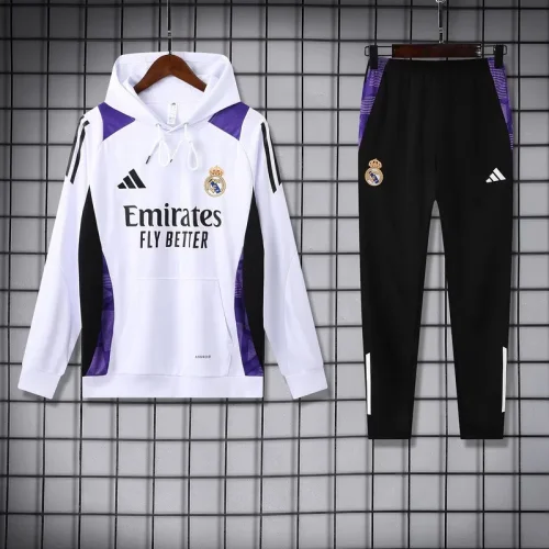 2024-25 Real Madrid White hoodie suit