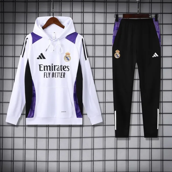 2024-25 Real Madrid White hoodie suit