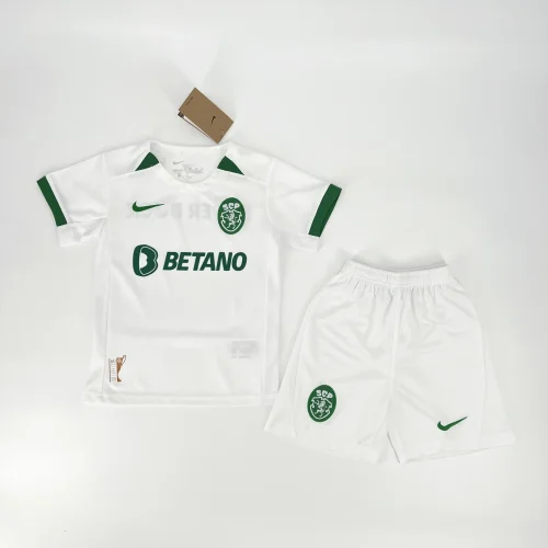 2024-25 Sporting Lisbon white kids kit