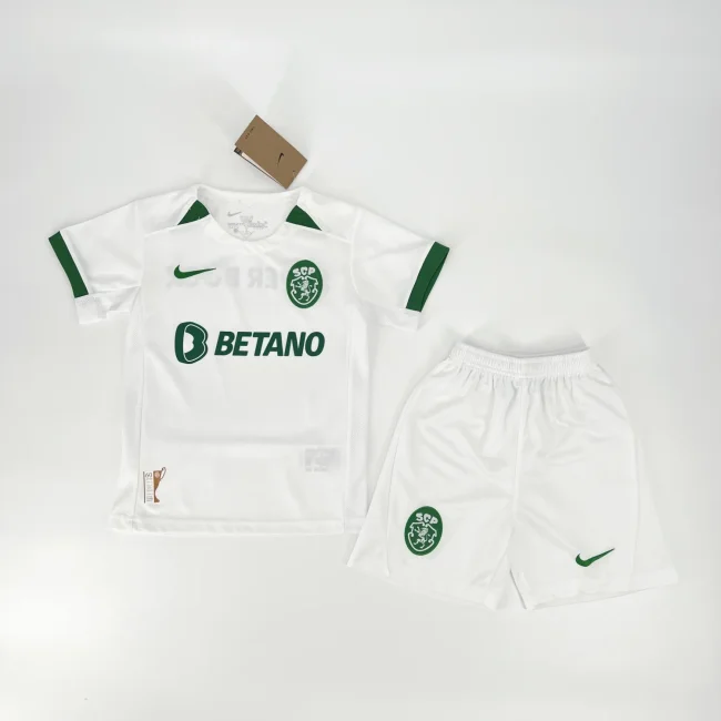 2024-25 Sporting Lisbon white kids kit